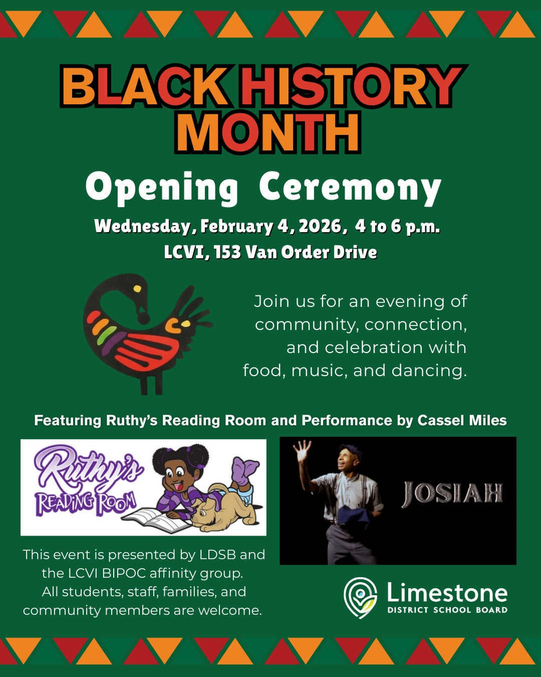 LDSB Black History Month Opening Ceremony Poster